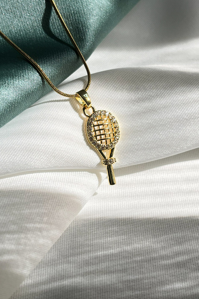 Berilya Aksesuar Steel Necklace with Racket Figure