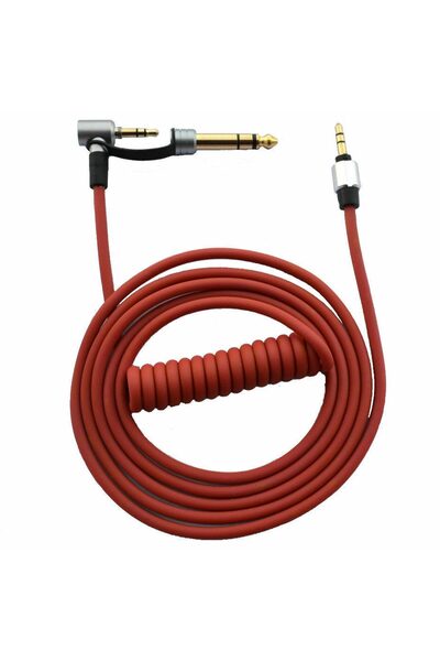 PadForce Cablu audio spiralat de 2 m pentru Beats Pro, Mixr, Studio, Solo, mu...
