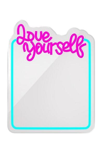 Forever TF1 Love Yourself Colorful Neon LED Mirror Light Blue and Pink