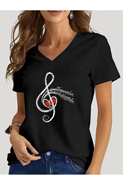 yombaa με τύπωμα Μπλουζάκι. Κοντομάνικο μπλουζάκι με λαιμόκοψη V για καλοκαίρ...