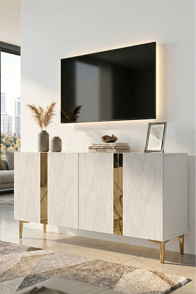 YUMEDİ DESİGN KA1298BTG - CHERRY KONSOL, TV SEHPASI, ÇOK AMAÇLI DOLAP ve KAHV...