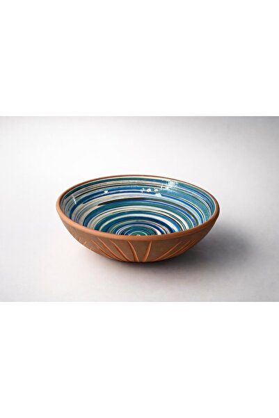 MARZEN HOME Büyük Boy Desenli Çömlek Dekoratif Kase-Meyvelik