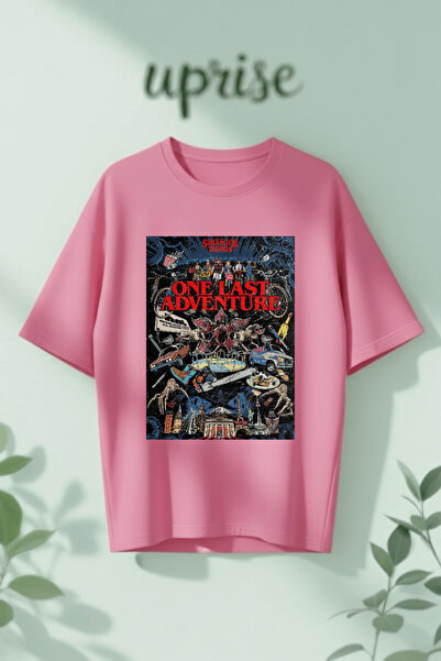 Vordevia Stranger Things One Last Adventure Printed Cotton Lu Oversized T-Shirt