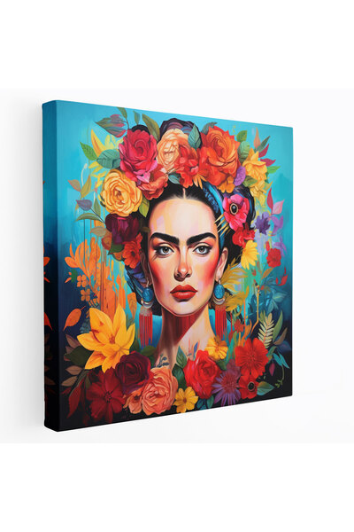 Popcas Frida Kahlo Kanvas Tablo - Frida Kahlo Akrilik Boyama Ev Dekorasyonu
