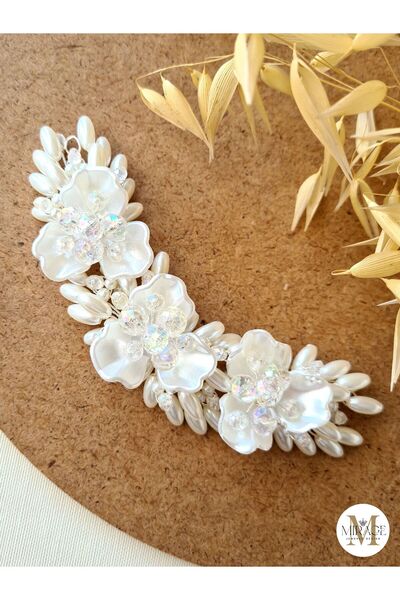 Mirage Design Handmade Bridal Barrette Bridal Crown Bridal Hair Accessory Bri...