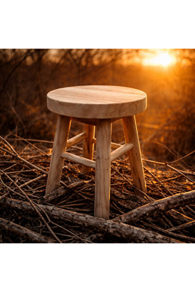 victiny Scaun din lemn de tec masiv rustic lucrat manual din zona Munteniei