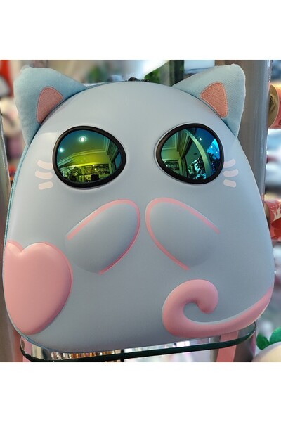 ada çanta kırtasiye Small Size Child with Cat Figure Backpack (27Cmx27Cm) Ad1...