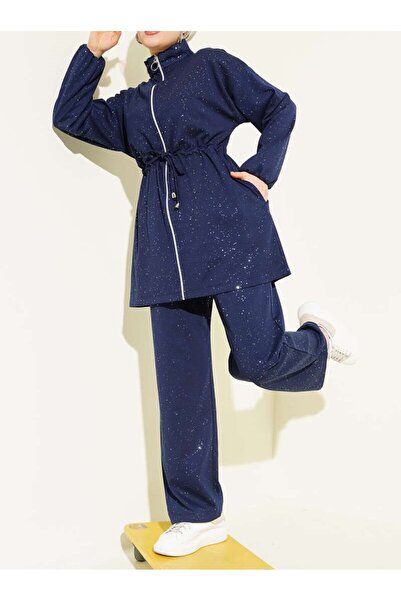 Lavanta Tekstil Bel Tünelli Glittery Loyşa Double Set