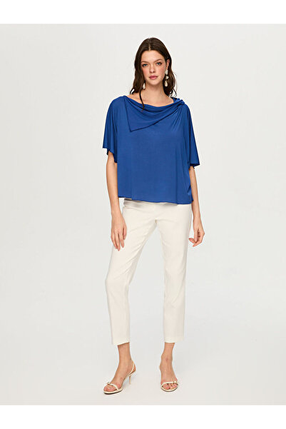 Faik Sönmez Dökümlü Yaka Modallı Örme Bluz S26BLZ036