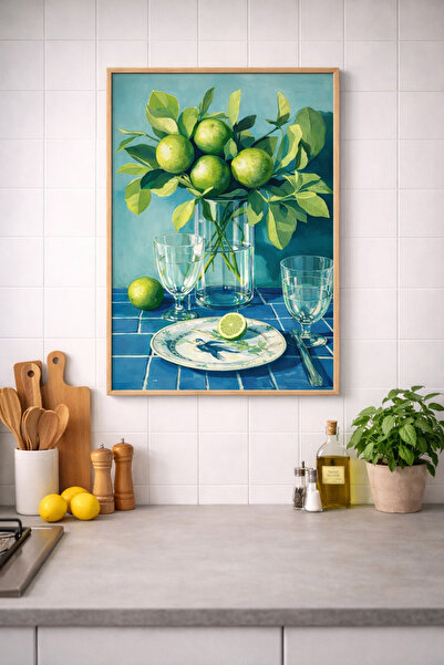 hello solaris Lemon Still Life – Akdeniz Natürmort Poster – Ev&Yaşam Mutfak D...