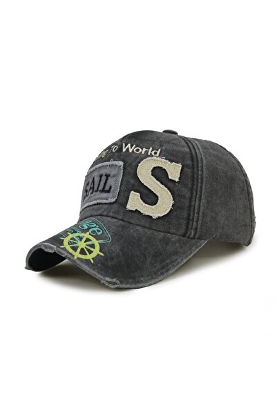 LUCEA Vintage Yıkamalı Sail yazılı Nakışlı Baseball Şapka – Unisex Ayarlanabi...