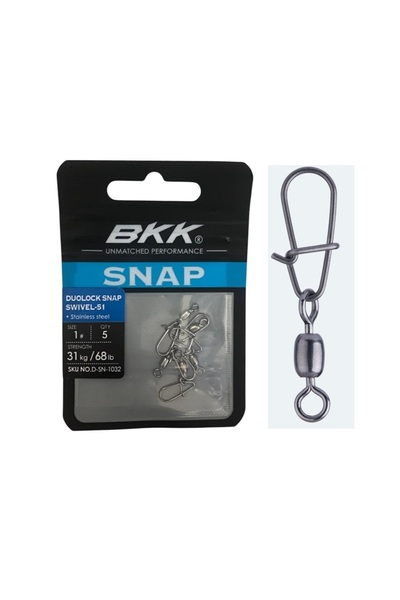 BKK Duolock Snap Swivel-51 Klipsli Fırdöndü No:1 (5'LİPaket)