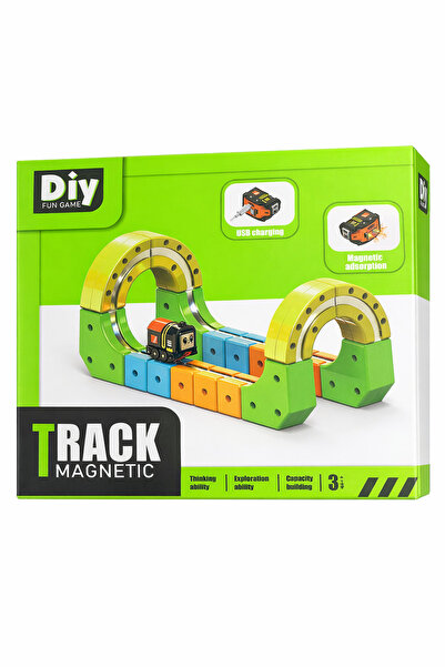 Generic DIY Magnetic Track Cube Set – USB Rechargeable Magnetic Train Toy for...