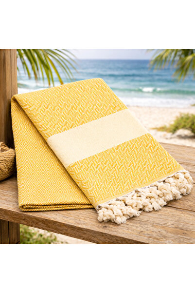 serelya Beach Towel Peshtemal 100% Cotton Diamond Patterned Turkish Peshtemal...