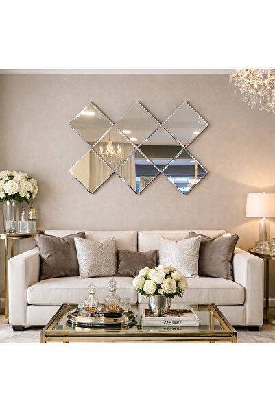 AYNA MERKEZİ Modern Baklava Desen Duvar Aynası 1 parça – Salon Koltuk Arkası ...