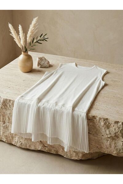 Beanty Pliseli Kolsuz Penye Tesettür İçlik