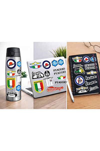 Limitless Design Vespa Scooter Sticker Seti – Vespa & Piaggio Logo Motor Stic...