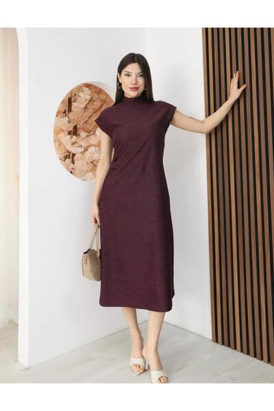 Vesua Half-Necklace Short Sleeve Midi Dress