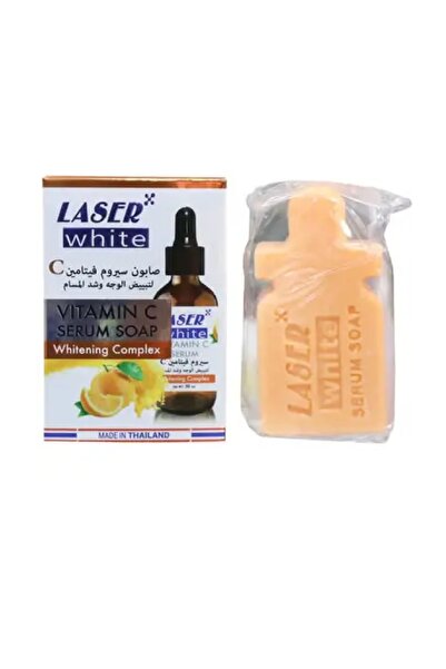 LASER WHITE صابون سيروم فيتامين سي لتبييض الوجه وشد المسام