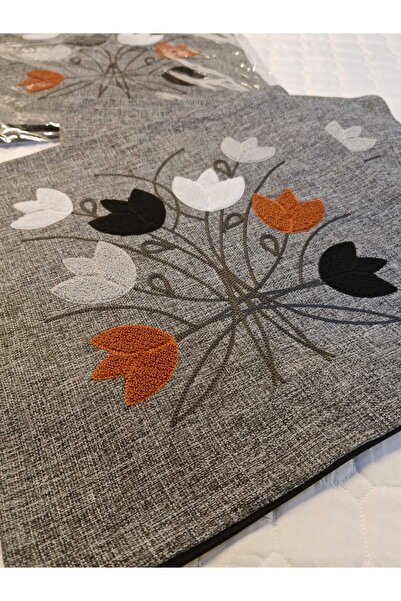 SİHİR Bohem tarzı punch nakışlı 2li kırlent kılıfı