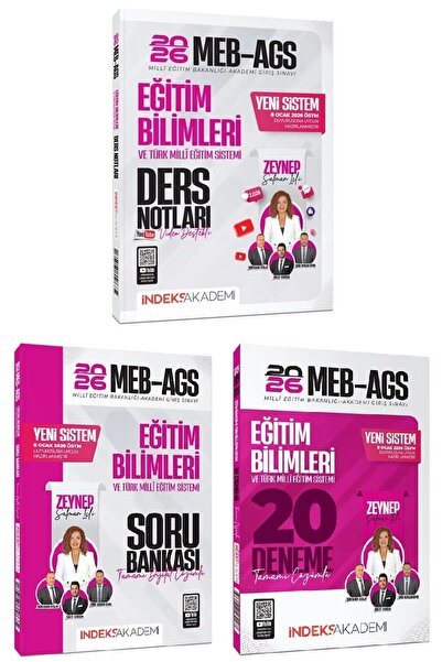 İndeks Akademi YENİ AGS - 2026 MEB-AGS Eğitim Bilimleri ve Türk Milli Eğitim ...
