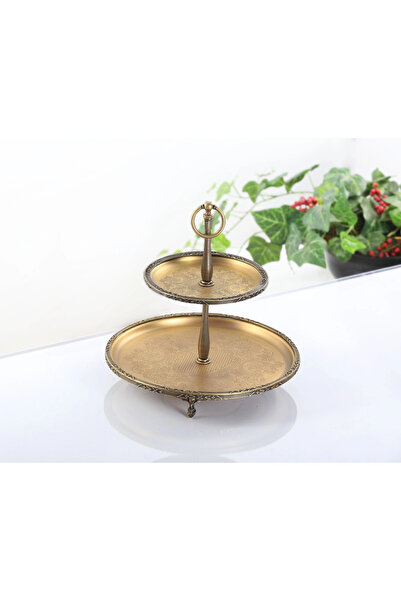 BULUTHOMEAKSESUAR Antique 2-Layer Presentation Plate 30 Cm/19 cm