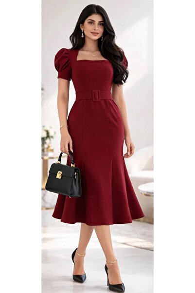 Abad A soft Turkish dress in burgundy