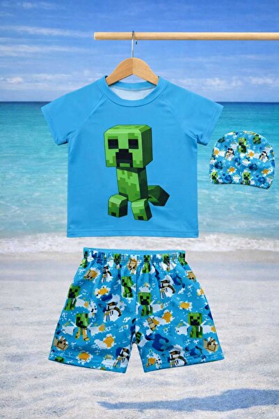 CHİCKİDSWEAR Dečiji kupaći kostim, set od 3 delova: majica + šorts + kapa za ...