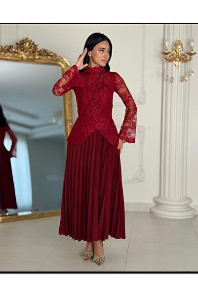 Rwnq Dresses Burgundy luxury dress