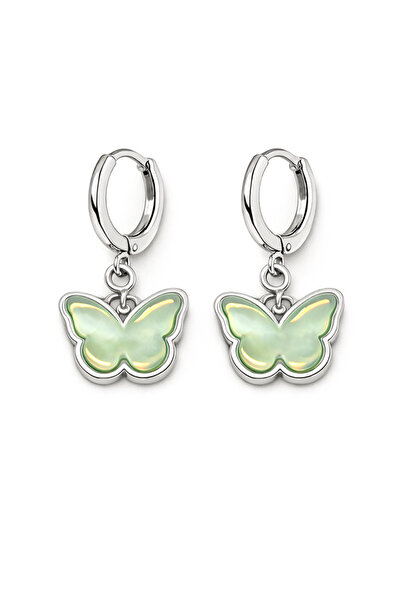 MakeWell Butterfly Star Clover and Crescent Figure Dangle Hoop Earrings Silve...