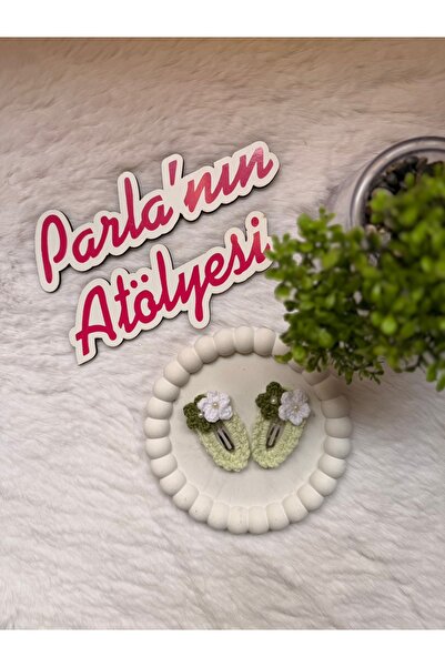 SOFT 2-dijelna kopča sa kopčom Pleteno si ručno izrađen pleteni zeleni cvet