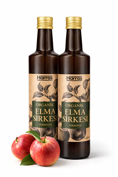 Harras Organik Elma Sirkesi Fermente 500 ml x 2 Adet