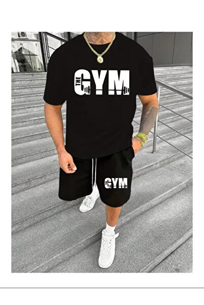 LAND MODA MUŠKI TRENING KOMPLET SA ŠTAMPOM - MAJICA, KRATKE HLAČE, GORNJI I D...