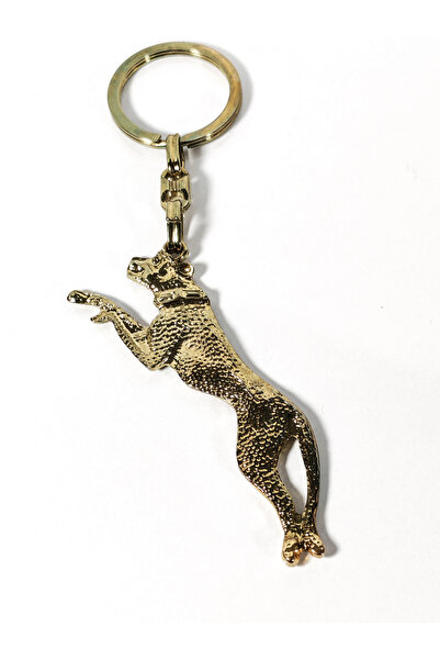moncuk design Leopar Figürlü Altın Renk Metal Anahtarlık – Şık Hayvan Figürlü...