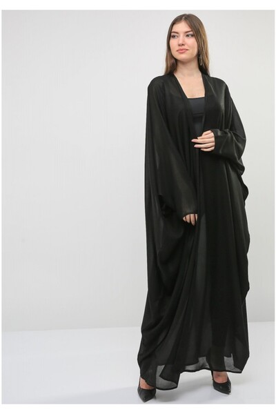 Bousni Bisht Style Abaya with Draped Silhouette and Dolman Sleeves