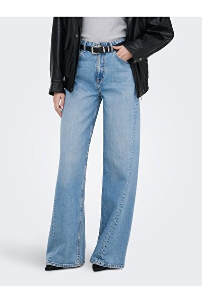 JDY Jeans mit weitem Bein JDYCARINA Hohe Taille Weiter Beinschnitt Jeans