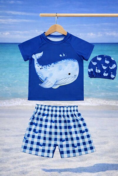 CHİCKİDSWEAR Dečiji kupaći kostim, set od 3 delova: majica + šorts + kapa za ...