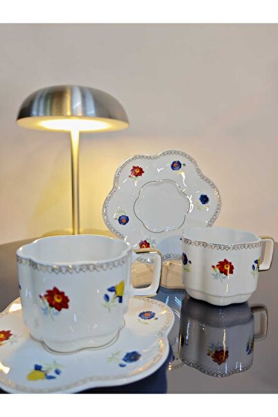 SİHİR Mien zarif çiçek desenli 2li fincan takımı