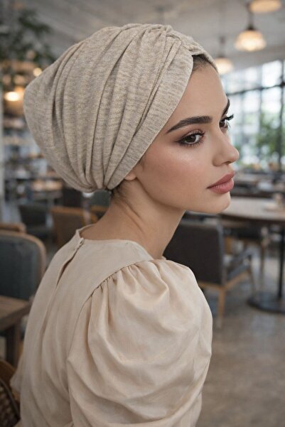 Aişe tesettür Βιζόν Μελανζέ Με σούρες Χαλαρό Καπέλο