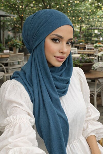 Aişe tesettür Șal Petrol Kelebek Bone