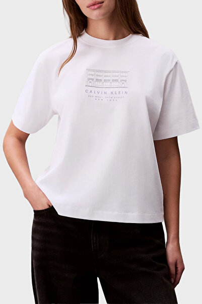 Calvin Klein Pamuklu Relaxed Fit Logolu Bisiklet Yaka T Shirt LV047F806GYAF T...