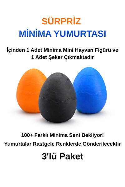 moifugyia Sürpriz Minima Yumurtası – Mini Hayvan Figürü ve Şekerli Oyuncak 3'...