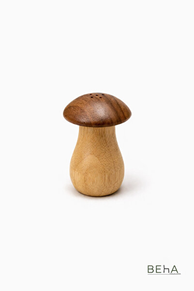 BehaHome Doğal Ahşap Mantar Tuzluk 9 cm – Dekoratif Mutfak Tuzluk & Baharatlık