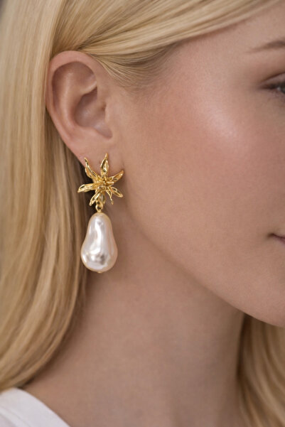 PaminBags Aksesuar Pearl and Stone Star Star Fake Earrings Lns00176