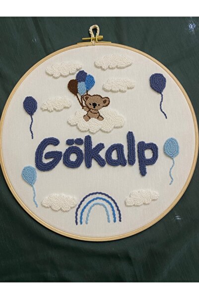 Glow Bebek Kapı Süsü,Hastane Kapı Süsü,30 CM,Punch Nakışlı,İsimli Kapı Süsü,H...