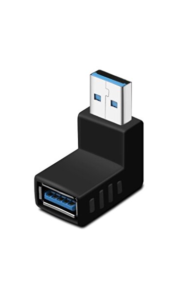 Derwell Usb 3.0 Aşağı Açılı Konnektör Erkek Dişi 90 Derece Uzatma Adaptörü Yü...