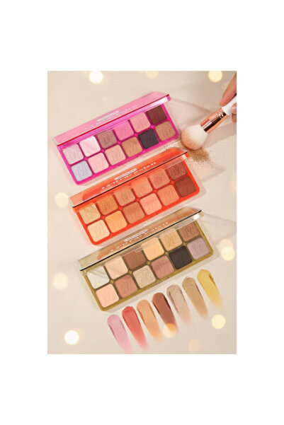 ZS DEMİR 12-Piece Pearlescent and Matte Eyeshadow Palette - Set of 3