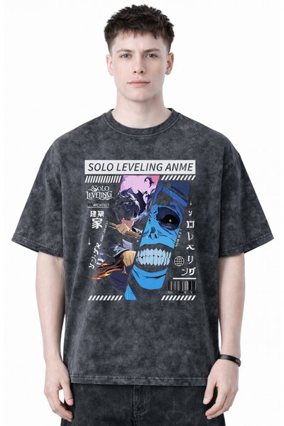 SEVBANO Solo Leveling Arise Sung Jin Woo Anime Printed Unisex Oversized Vinta...