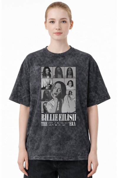 SEVBANO Design Billie Eilish Singer Printed Unisex Oversized Vintage Washed T...