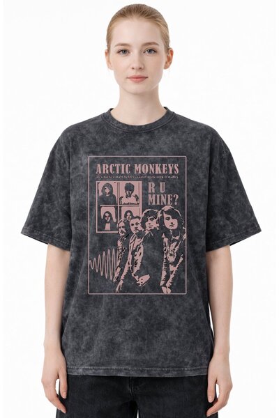 SEVBANO Arctic Monkeys Music Group Printed Unisex Oversized Vintage Washed T-...